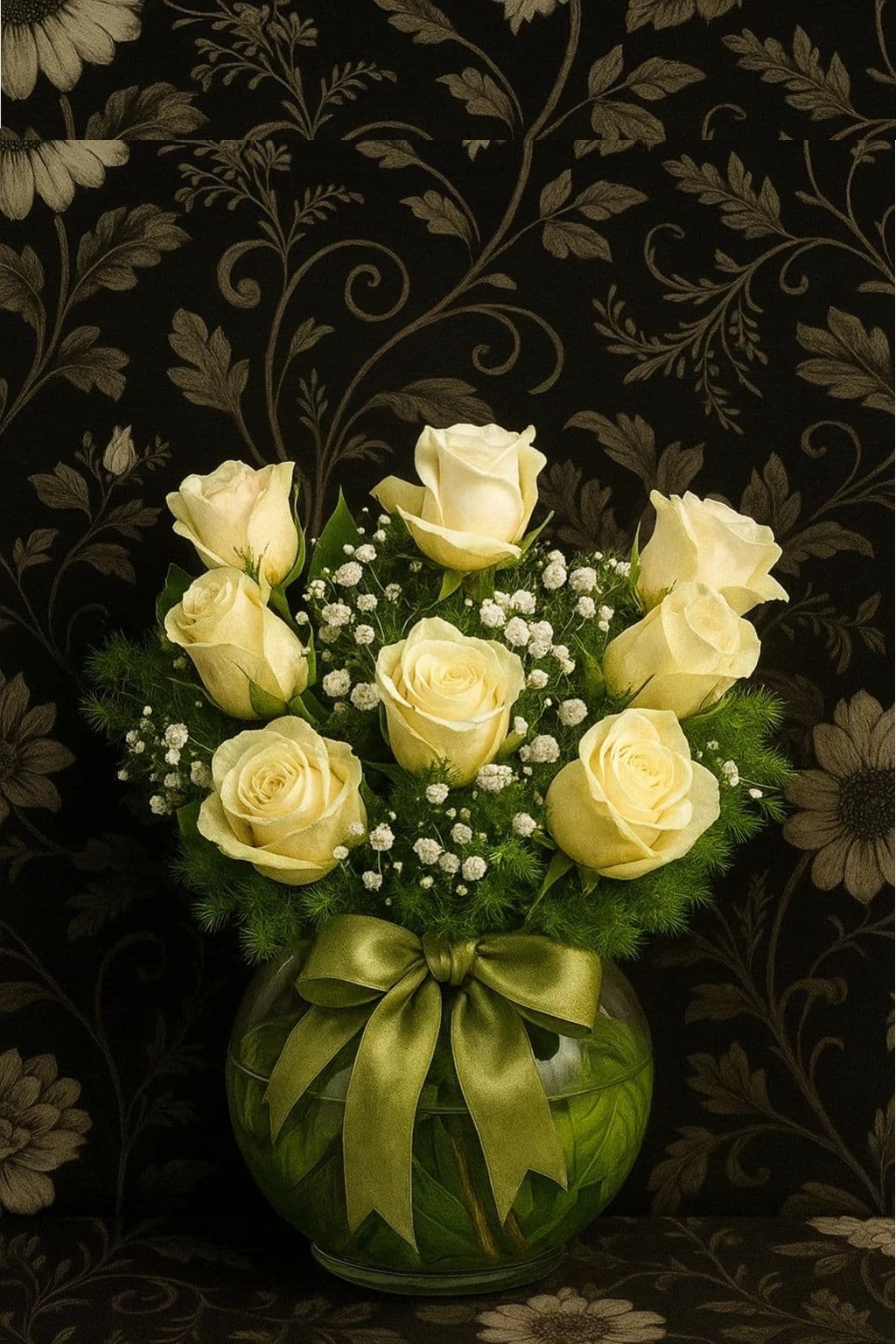 Fanusta Beyaz Güller